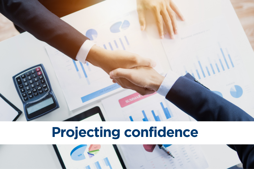 Projecting self confidence in a job interview