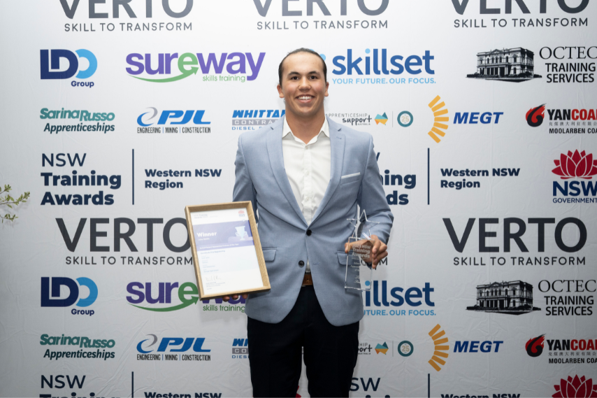 Luka Smith named School Based Trainee of the Year at the NSW Training Awards – Western Region